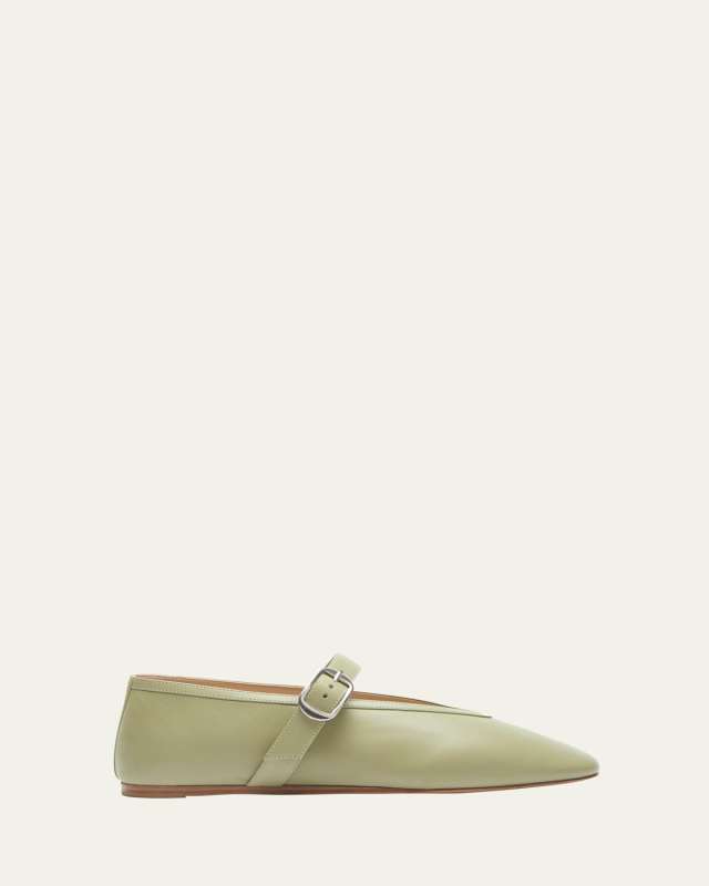 Stella Leather Mary Jane Ballerina Slippers